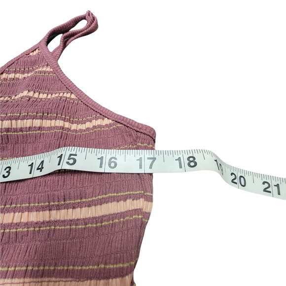 Wild Fable pink striped romper.        b2 - Picture 4 of 5